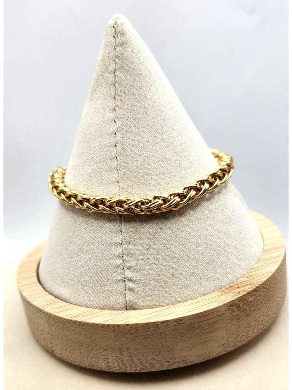 6 3/4" Length Gold Tone Byzantine Style Bracelet